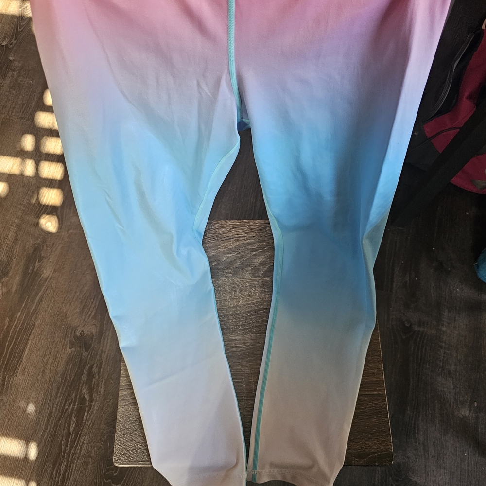 ZYIA Pink and Blue Gradient Leggings